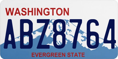 WA license plate ABZ8764