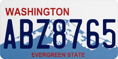 WA license plate ABZ8765
