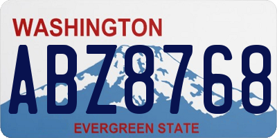 WA license plate ABZ8768