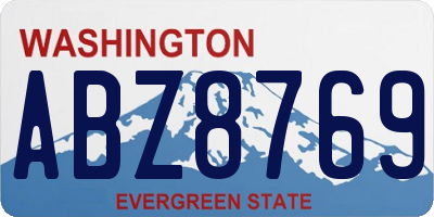 WA license plate ABZ8769