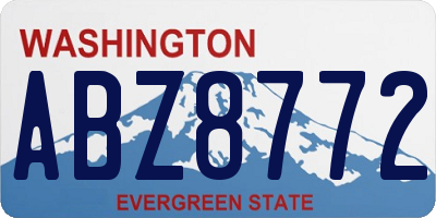WA license plate ABZ8772
