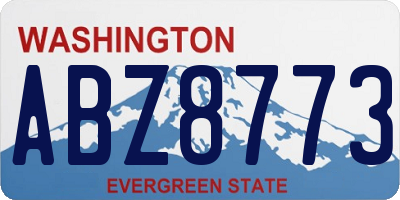 WA license plate ABZ8773