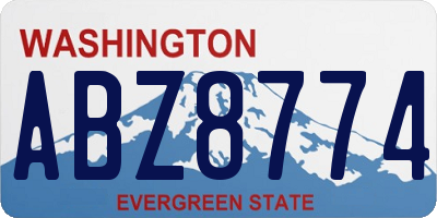 WA license plate ABZ8774