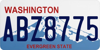 WA license plate ABZ8775