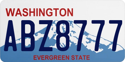 WA license plate ABZ8777