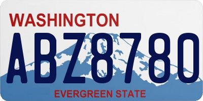 WA license plate ABZ8780