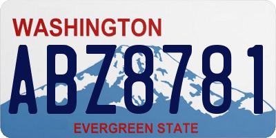 WA license plate ABZ8781
