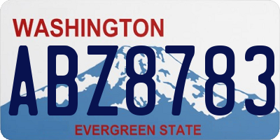 WA license plate ABZ8783