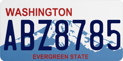 WA license plate ABZ8785