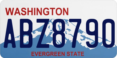 WA license plate ABZ8790