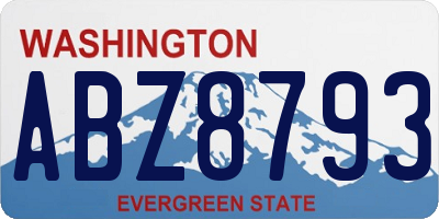 WA license plate ABZ8793