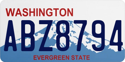 WA license plate ABZ8794