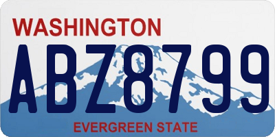 WA license plate ABZ8799