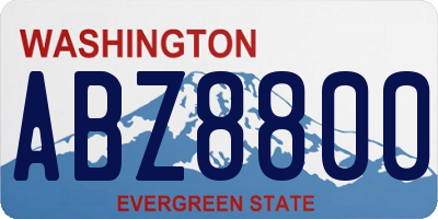 WA license plate ABZ8800