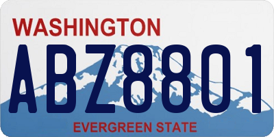 WA license plate ABZ8801