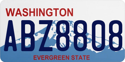 WA license plate ABZ8808