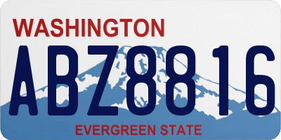 WA license plate ABZ8816