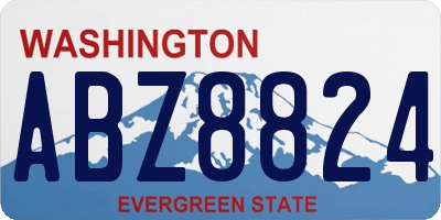 WA license plate ABZ8824
