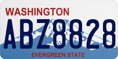 WA license plate ABZ8828