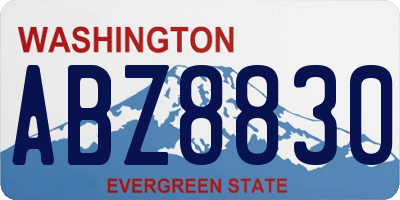 WA license plate ABZ8830