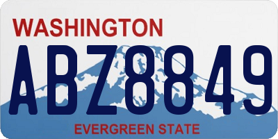 WA license plate ABZ8849