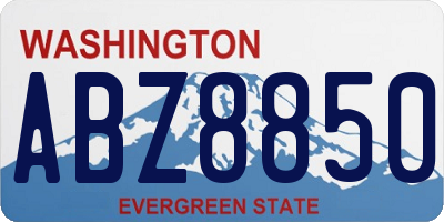 WA license plate ABZ8850