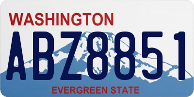 WA license plate ABZ8851