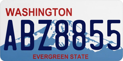 WA license plate ABZ8855