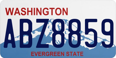 WA license plate ABZ8859