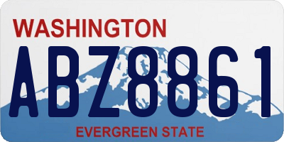 WA license plate ABZ8861