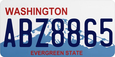 WA license plate ABZ8865