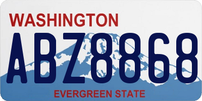 WA license plate ABZ8868