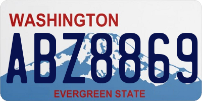 WA license plate ABZ8869