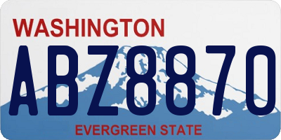 WA license plate ABZ8870