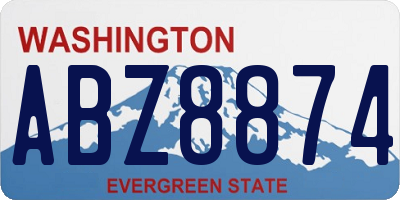 WA license plate ABZ8874