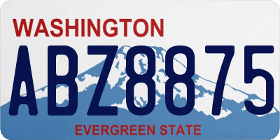 WA license plate ABZ8875