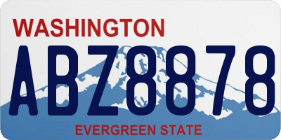 WA license plate ABZ8878