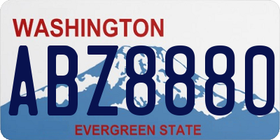 WA license plate ABZ8880