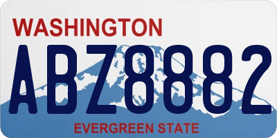 WA license plate ABZ8882