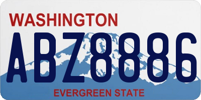 WA license plate ABZ8886