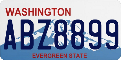 WA license plate ABZ8899