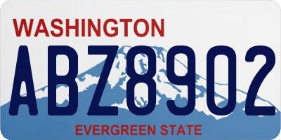WA license plate ABZ8902