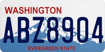 WA license plate ABZ8904