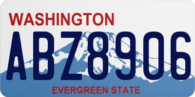WA license plate ABZ8906