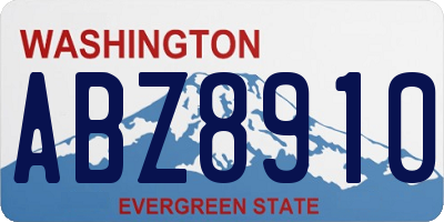 WA license plate ABZ8910