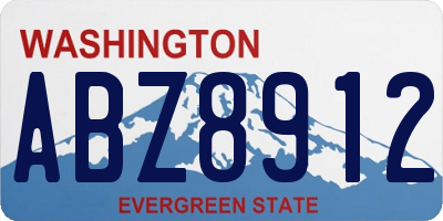 WA license plate ABZ8912