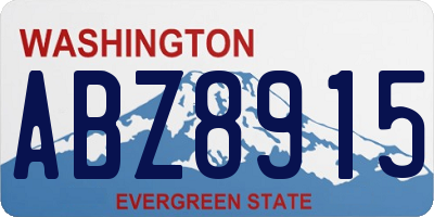 WA license plate ABZ8915