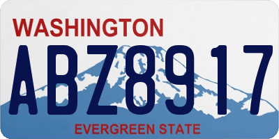 WA license plate ABZ8917