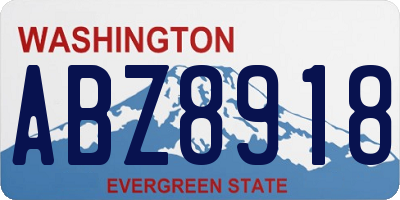 WA license plate ABZ8918