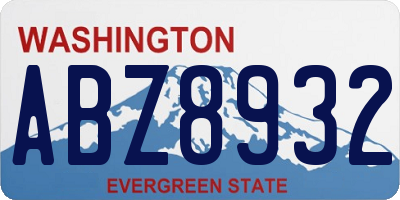 WA license plate ABZ8932